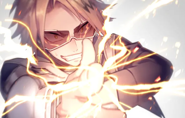 Аниме, арт, электричество, парень, Boku no Hero Academia, Моя геройская академия