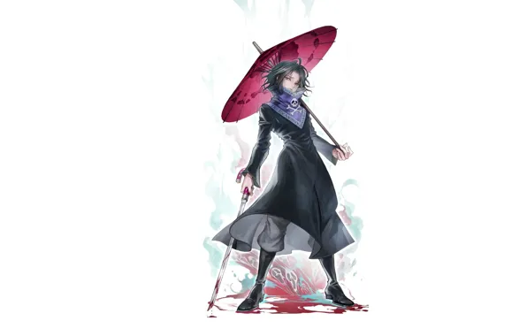 Зонт, аниме, арт, парень, плащ, Hunter x Hunter, охотник х охотник, Фейтан