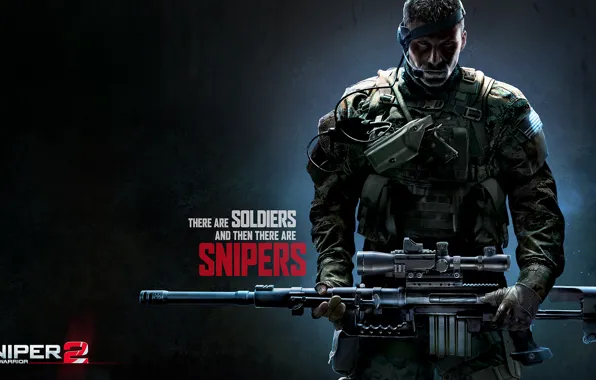 Картинка пистолет, оружие, солдат, камуфляж, Снайпер, снайперская винтовка, бронежилет, Sniper: Ghost Warrior 2