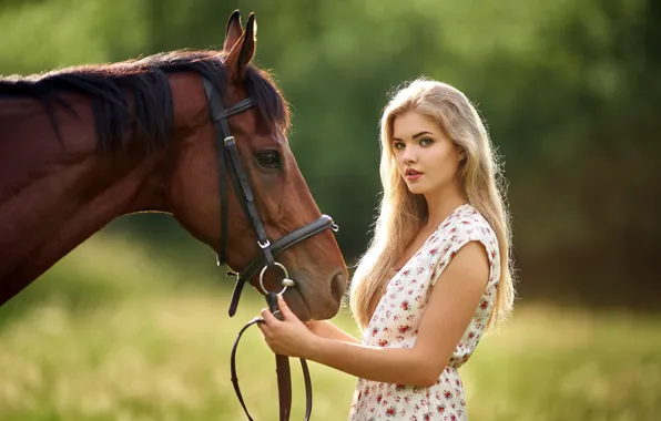 Картинка девушка, лошадь, Czech Republic, Milan R, Lucka, Beautiful Lucka, beautiful horse