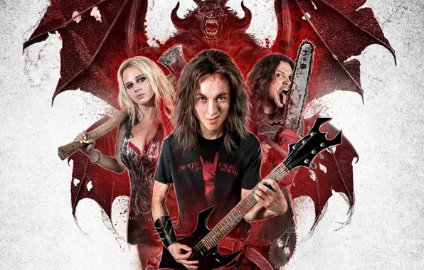 Music, cinema, demon, blood, guitar, rocker, long hair, woman