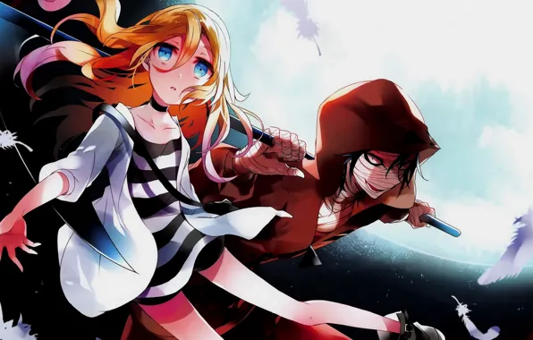 Девушка, коса, парень, двое, Ангел кровопролития, Satsuriku no Tenshi