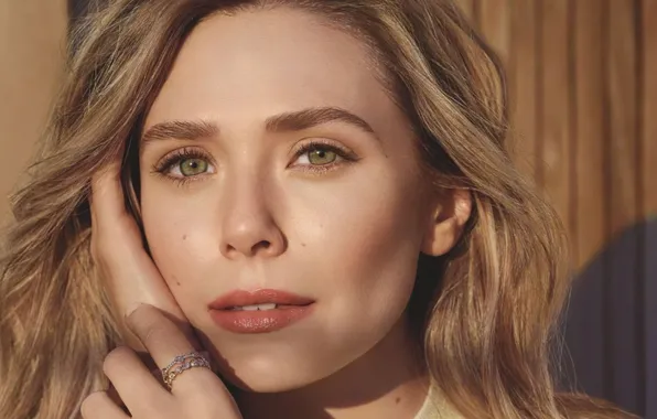 Глаза, взгляд, девушка, свет, лицо, актриса, губы, Elizabeth Olsen