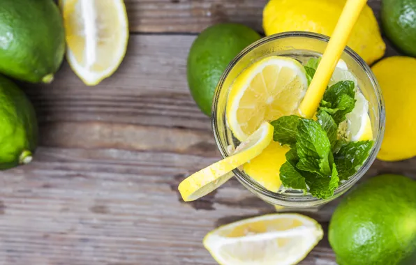 Лимон, lemon, напиток, мята, лимонад, drink, mint, lemonade