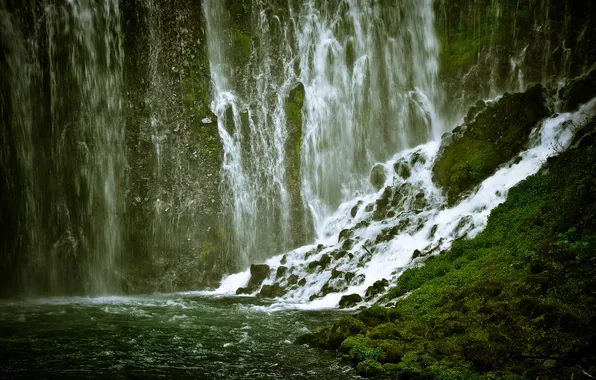 Зелень, водопад, канализация