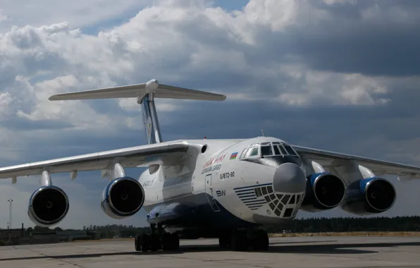 Картинка Небо, Облака, Фото, Авиация, Самолёт, Ил-76, Военно-Транспортный