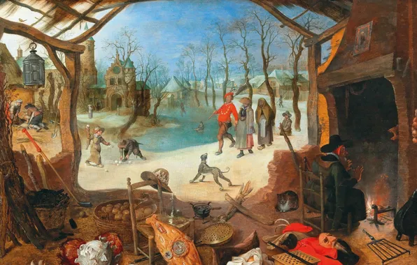 Картинка Flemish Baroque painter, Sebastian Vranckx, Себастьян Вранкс, An Allegory of Winter, фламандский живописец и гравёр …