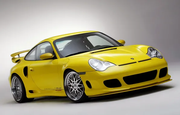 Машина, желтый, Porsche 911
