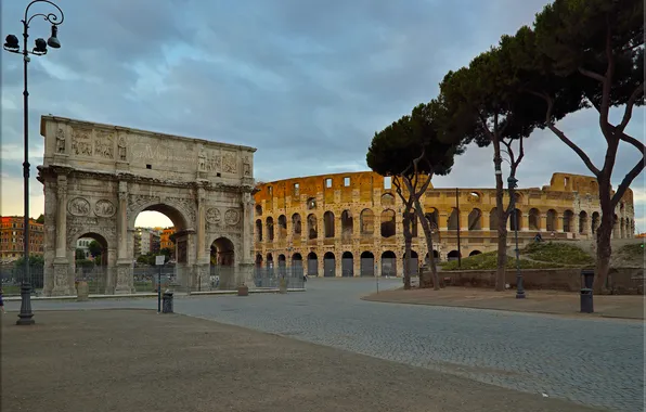 Рим, Колизей, Италия, триумфальная арка Константина