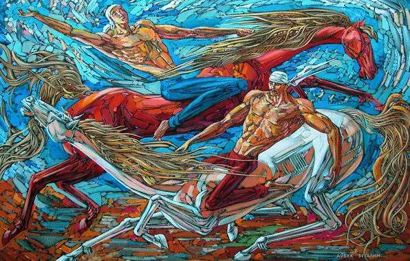 Картинка мужики, 2008г, Айбек Бегалин, Джигиты, мускулистые