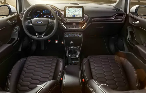 Ford, интерьер, салон, Fiesta, 2017, Vignale