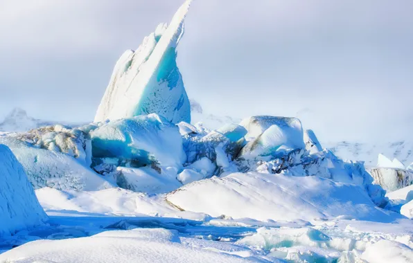 Снег, льды, Iceland