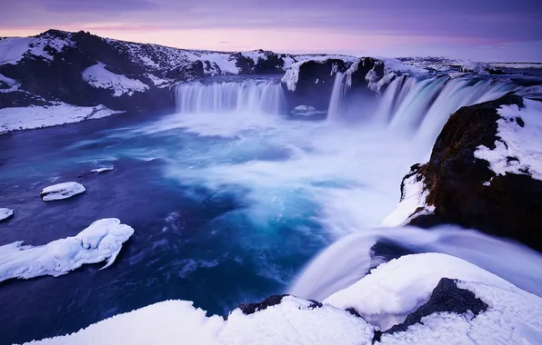 Картинка Nature, Winter, Landscape, Water, Snow, Iceland, Travel, Cold