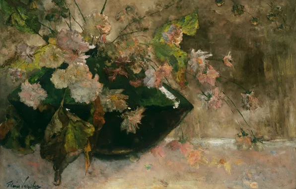 Масло, картина, холст, 1889, Флорис Верстер, Floris Verster, Натюрморт с Пионами