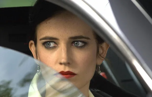 Картинка взгляд, модель, актриса, брюнетка, автомобиль, Ева Грин, Eva Green