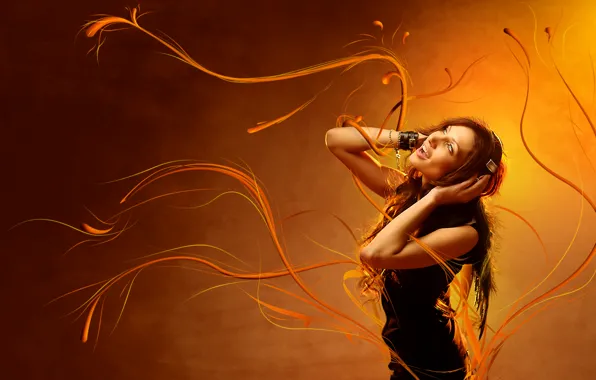 Картинка fun, effects, entertainment, woman listening to music