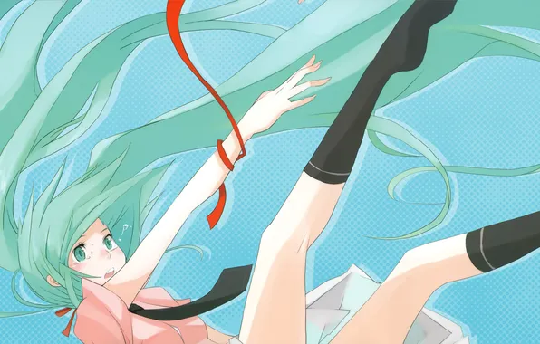 Девушка, hatsune miku, мику