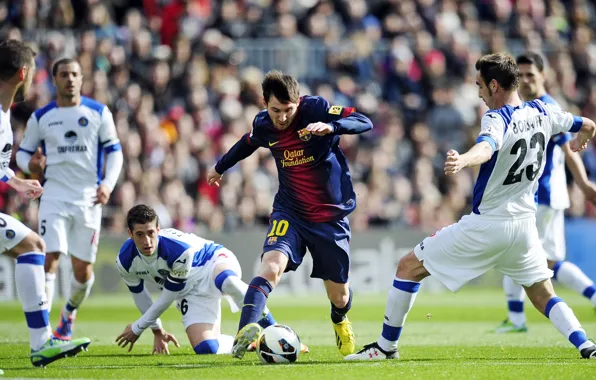 Football, Barcelona, ball, Messi