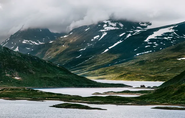 Картинка облака, горы, Норвегия, Norway, Beitostølen, Øystre Slidre