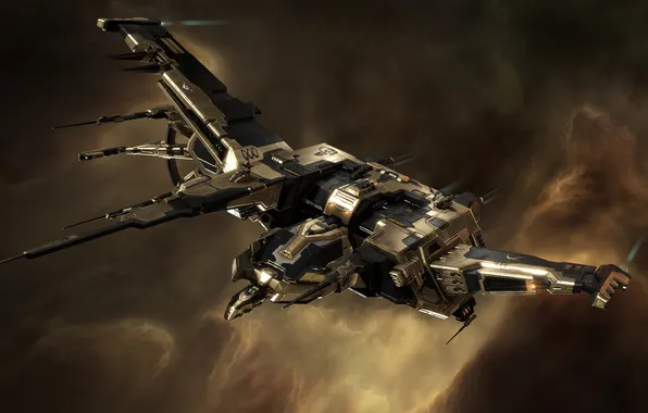 Space, game, spaceship, eve online, ship, Raven