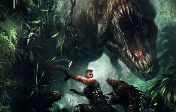 Джунгли, солдат, динозавры, Turok