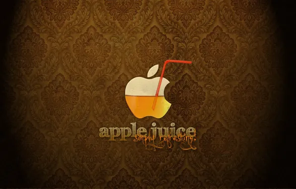 Apple, логотип, сок, трубочка