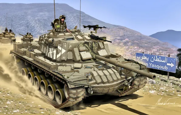 Картинка Танк, Magach 3, Динамическая защита, Бой при Султан-Якубе, Ливанская война, Армия обороны Израиля