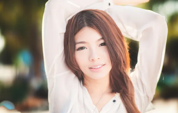 Взгляд, девушка, лицо, фон, волосы