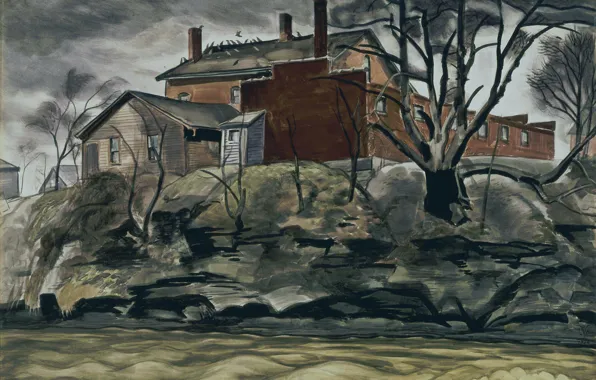 Картинка 1932, Charles Ephraim Burchfield, Rock Creek Bank