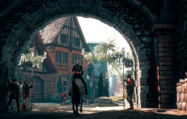 Картинка Ведьмак, Цири, The Witcher-3:Wild Hunt, Gate to the city