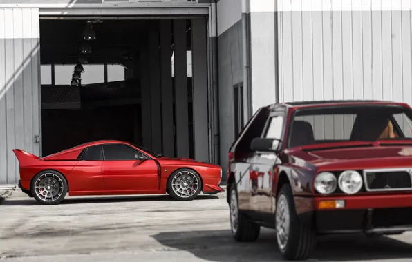 Картинка red, cars, Lancia Rally, Kimera EVO37