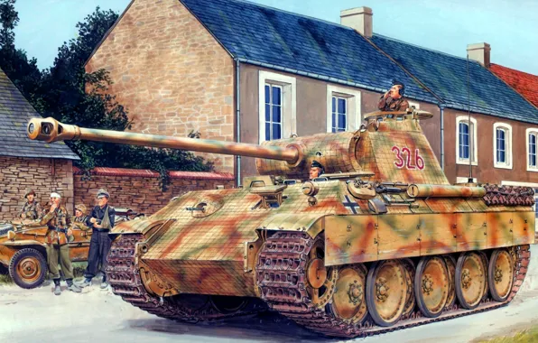 Картинка рисунок, пантера, немцы, средний танк, Sd.Kfz. 171, ron volstad, Panzerkampfwagen V Panther