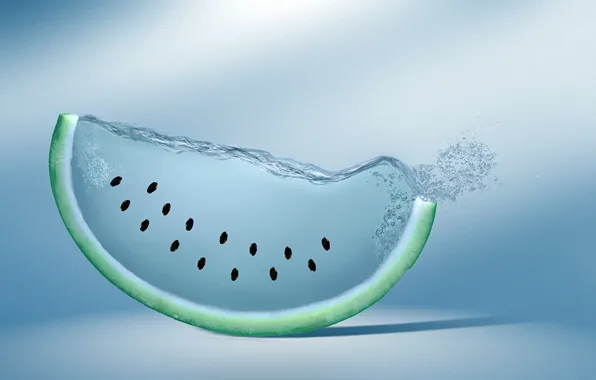 Картинка вода, креатив, арбуз, семечки, watermelon