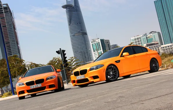 Картинка BMW, City, Orange, Matte, Tuning, F10