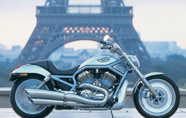 Картинка Париж, Мотоцикл, Harley Davidson, Пейзаж