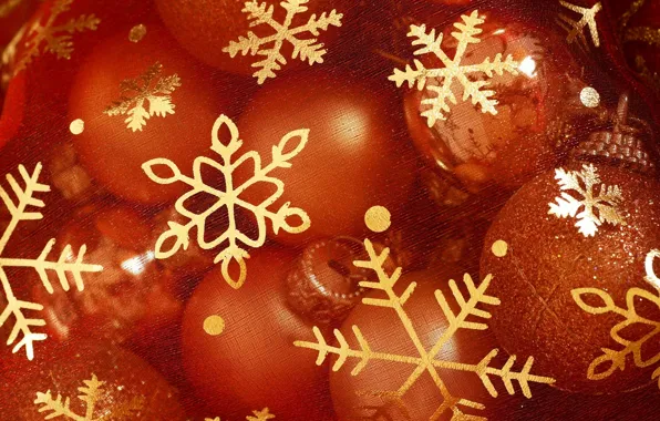 Картинка шарики, снежинки, праздник, новый год, блестки, елочные