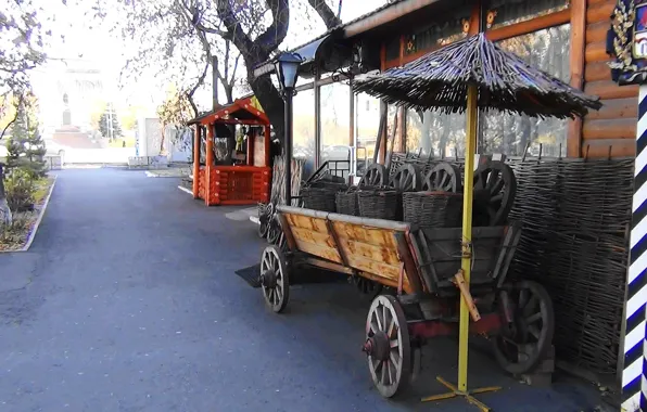 Старина, Улица, телега, ярмарка