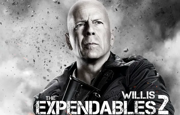 Брюс, лысый, Bruce Willis, Неудержимые 2, Expendables 2