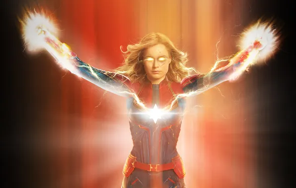 Энергия, фон, фантастика, разряд, костюм, комикс, MARVEL, Carol Danvers