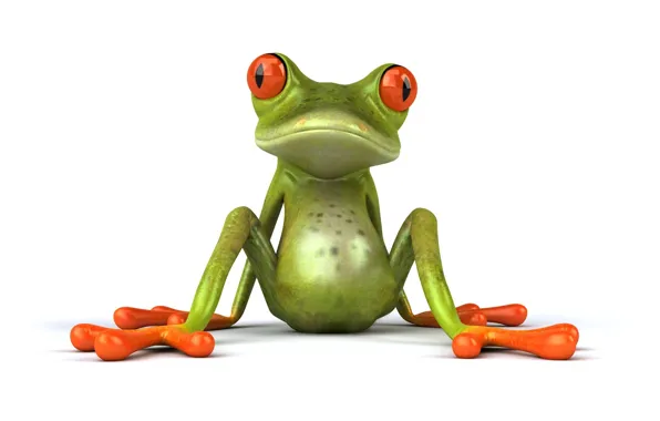 Картинка поза, графика, лягушка, сидит, Free frog 3d