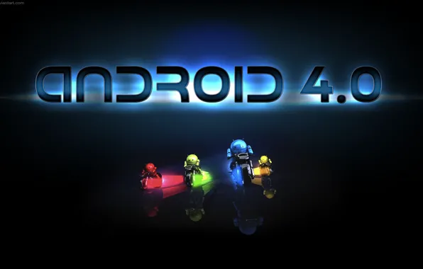 Картинка green, red, Android, yellow, blue, Android 4.0