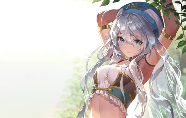 Girl, sexy, blouse, long hair, boobs, anime, beautiful, pretty
