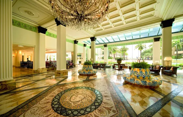 Дизайн, стиль, интерьер, отель, холл, Australia, Palazzo Versace Hotel