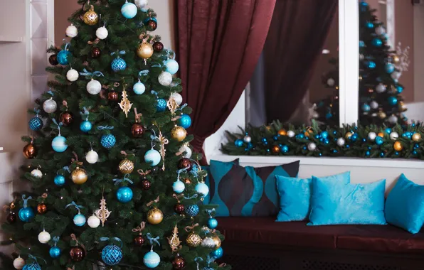 Картинка украшения, игрушки, елка, Новый Год, Рождество, подарки, white, Christmas