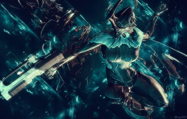 Пистолет, оружие, игра, существо, арт, инопланетянин, Warframe