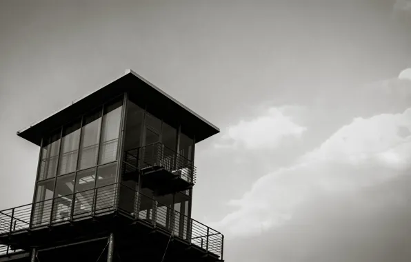 Windows, Clouds, Sky, Autumn, Building, Stuttgart, Black and White, Stairs