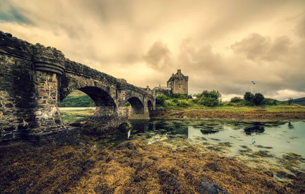 Картинка мост, замок, Scotland, Dornie