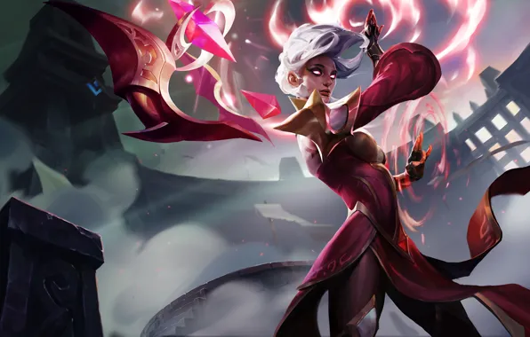 Кристалл, девушка, маг, challenger, lol, League of Legends, karma, Enlightened One