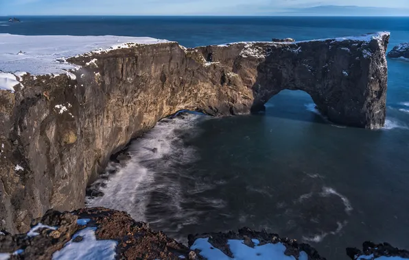 Море, скалы, берег, Исландия