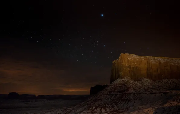 Картинка звезды, ночь, скала, пустыня, каньон
